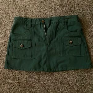Green Mini Cargo Skirt